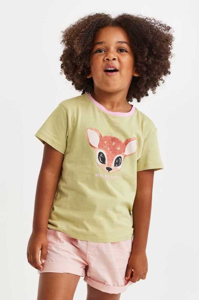 Jersey H&M Printed Top Niños Amarillos Claro | 098162NJM