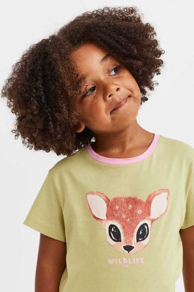 Jersey H&M Printed Top Niños Amarillos Claro | 098162NJM