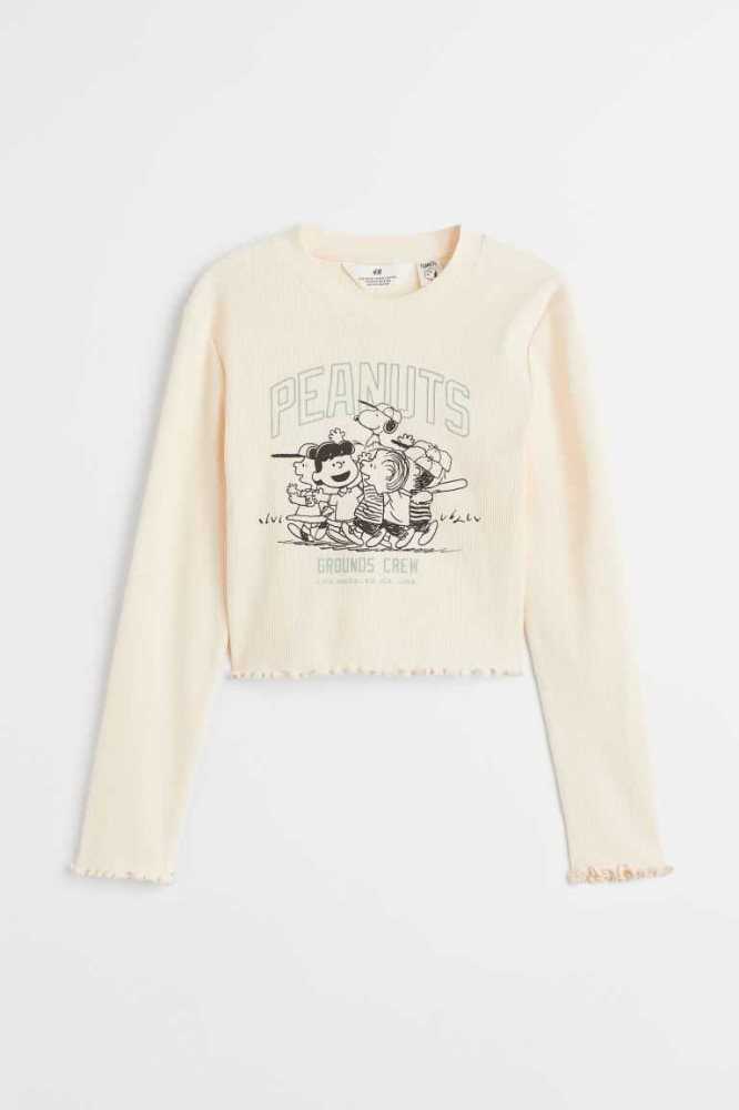 Jersey H&M Printed Top Niños Beige Claro | 148652YIP