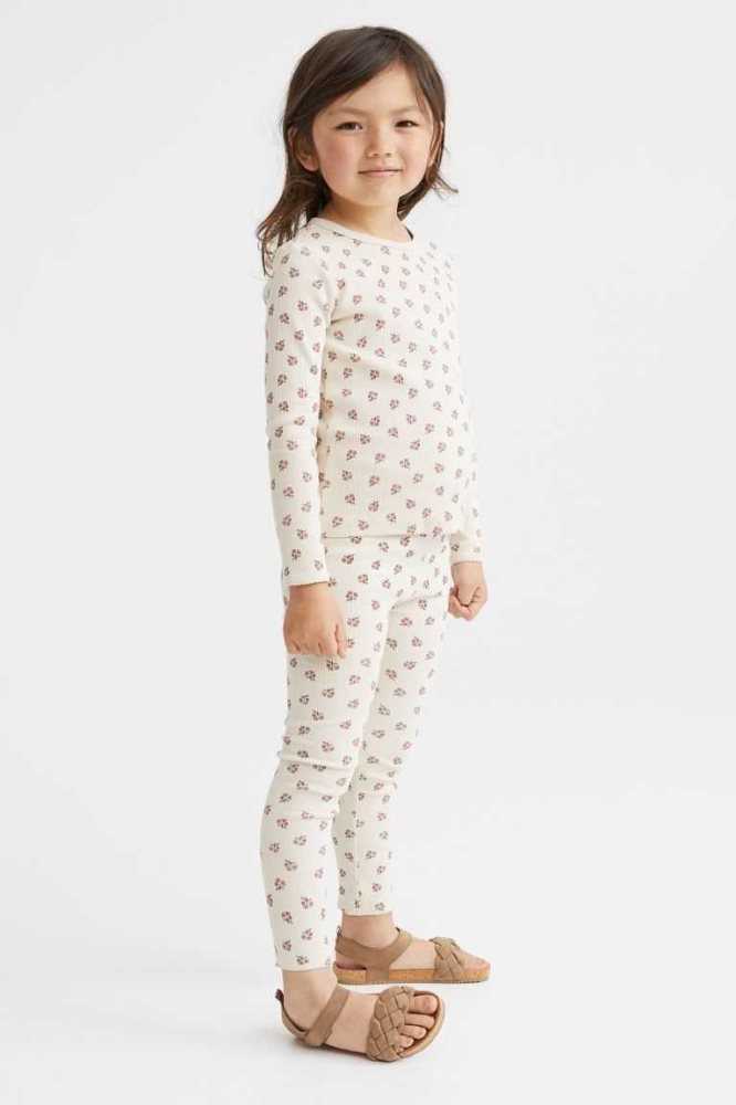 Leggins H&M 2-pack Acanalado Algodon Niños Beige Oscuro | 968750LRO