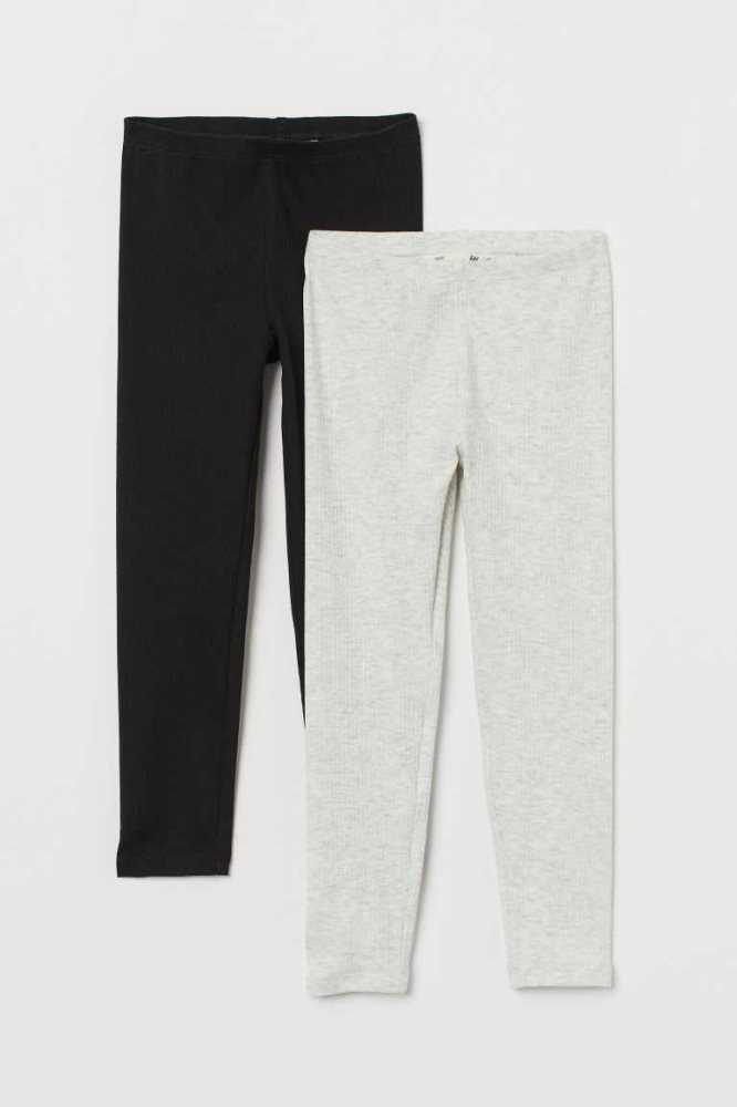 Leggins H&M 2-pack Acanalado Niños Morados Claro Grises Claro | 085764GEX