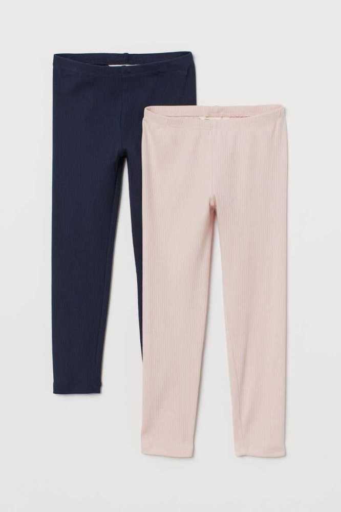 Leggins H&M 2-pack Acanalado Niños Morados Claro Grises Claro | 085764GEX