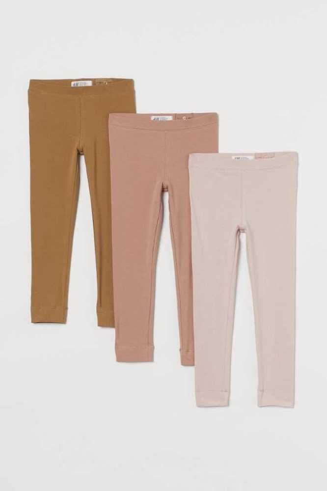 Leggins H&M 3-pack Algodon Niños Beige Rosas Claro Beige Blancos | 960382BCM