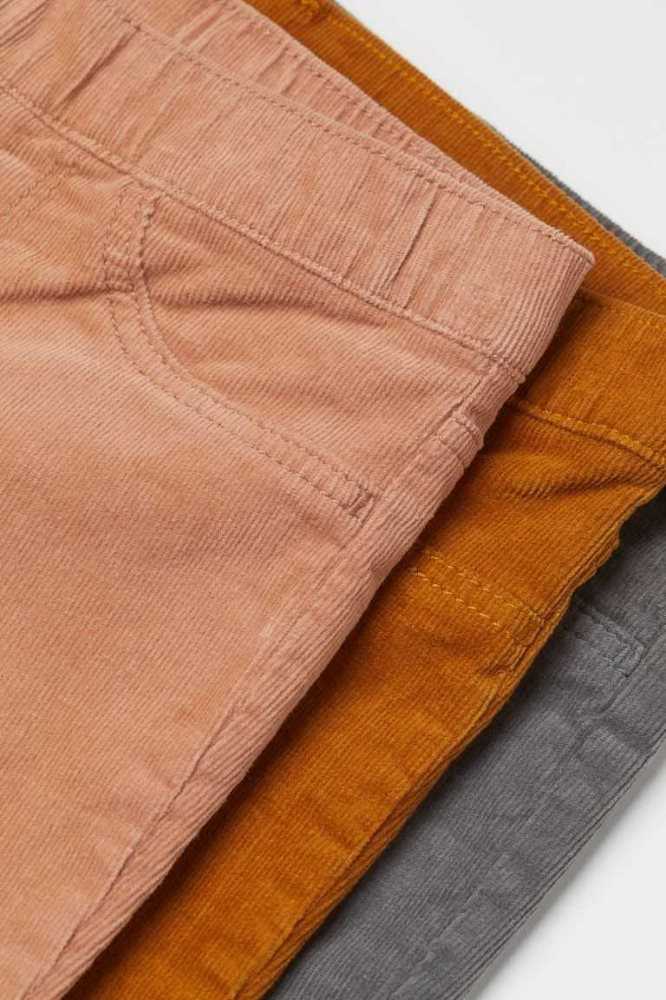 Leggins H&M 3-pack Corduroy Niños Morados Claro Rojos Oscuro | 945720UWE