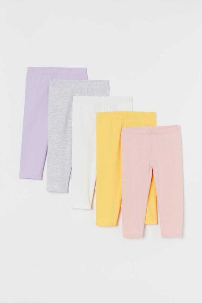 Leggins H&M 5-pack Algodon Capri Niños Rosas Claro Amarillos Claro | 051426XAT