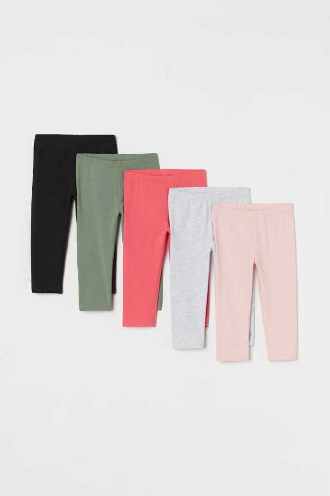 Leggins H&M 5-pack Algodon Capri Niños Rosas Claro Amarillos Claro | 051426XAT