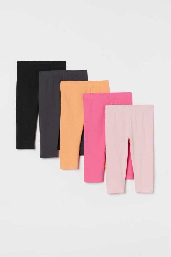 Leggins H&M 5-pack Algodon Capri Niños Rosas Claro Amarillos Claro | 051426XAT