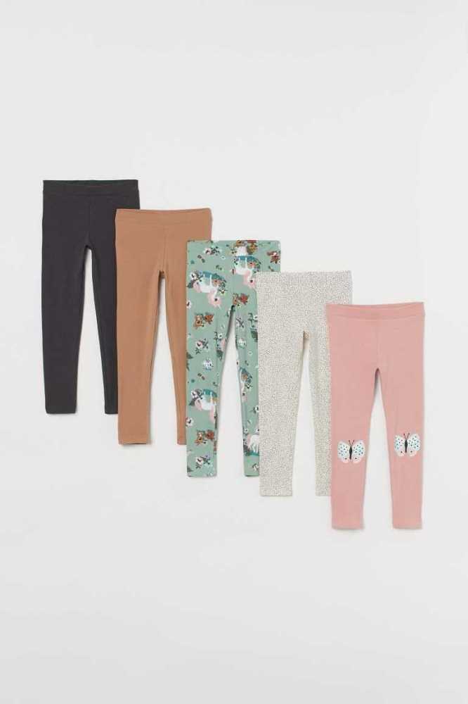 Leggins H&M 5-pack Algodon Niños Beige Claro | 497823ATZ