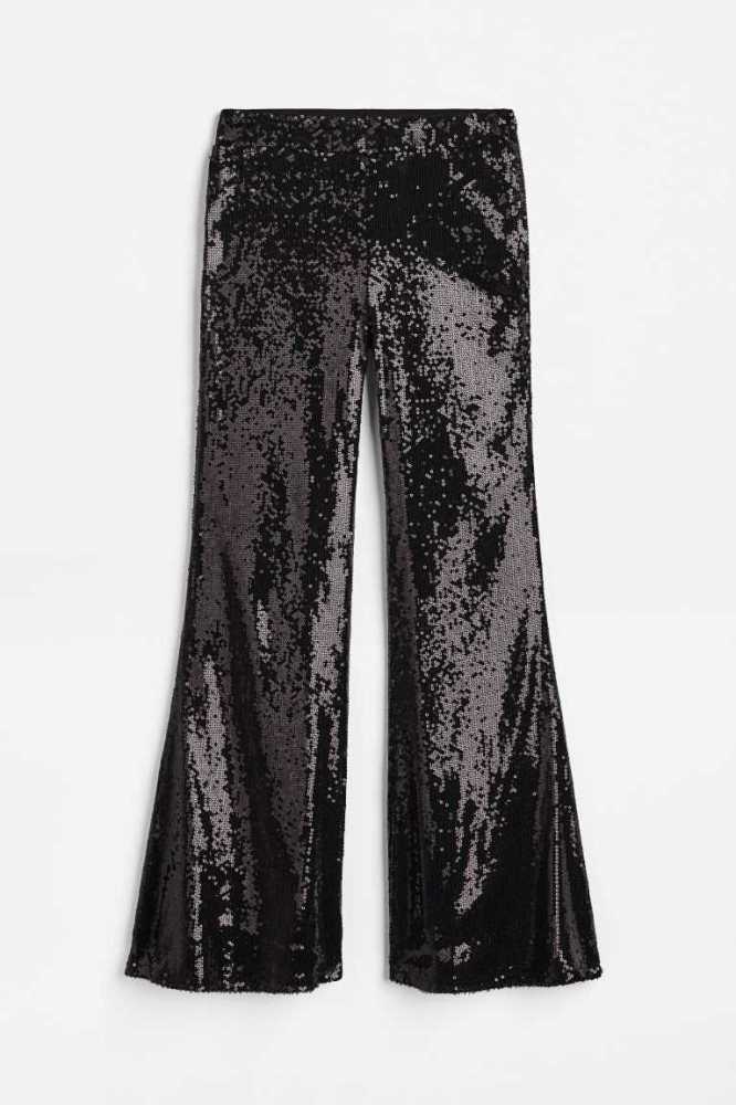 Leggins H&M Flared sequined Niños Negros | 167523JAM