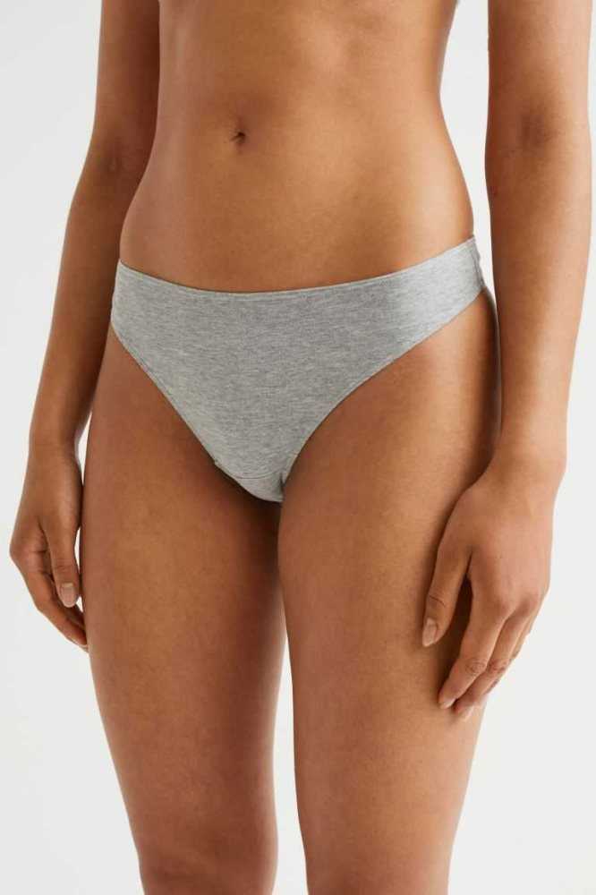 Lencería H&M 10-pack Tanga Briefs Mujer Grises Claro | 258043JDU