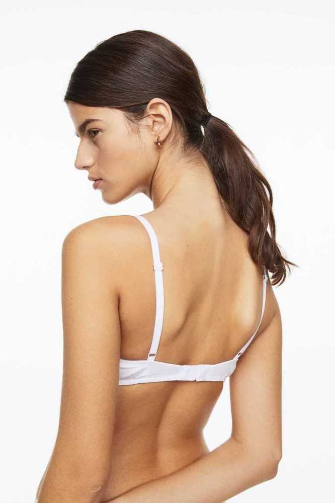 Lencería H&M 2-pack Acolchado Algodon Bras Mujer Blancos Negros | 589143DVJ