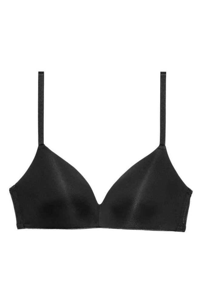 Lencería H&M 2-pack Acolchado Microfiber Bras Mujer Marrom Claro Negros | 452086NPL