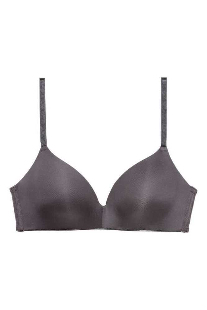 Lencería H&M 2-pack Acolchado Microfiber Bras Mujer Marrom Claro Negros | 452086NPL