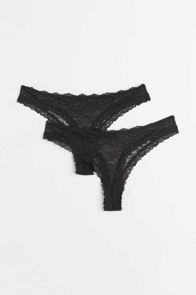 Lencería H&M 2-pack Brazilian Briefs Mujer Grises Verdes | 438529DPO