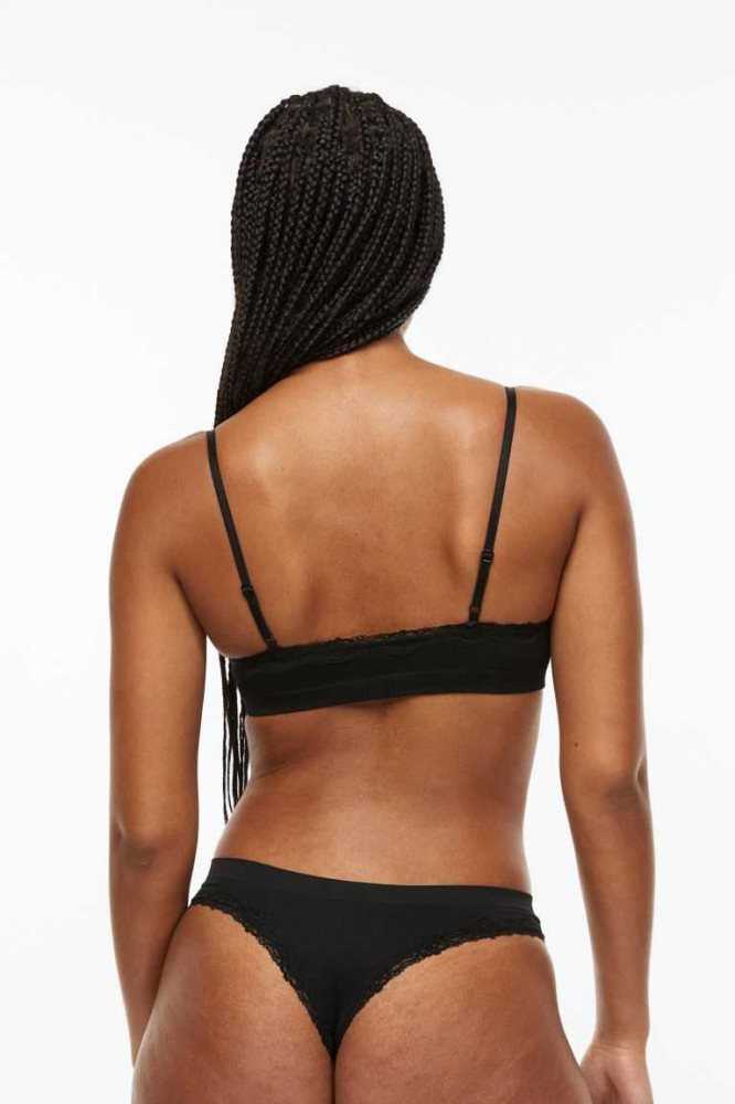 Lencería H&M 2-pack Brazilian Briefs Mujer Negros | 702398HCO