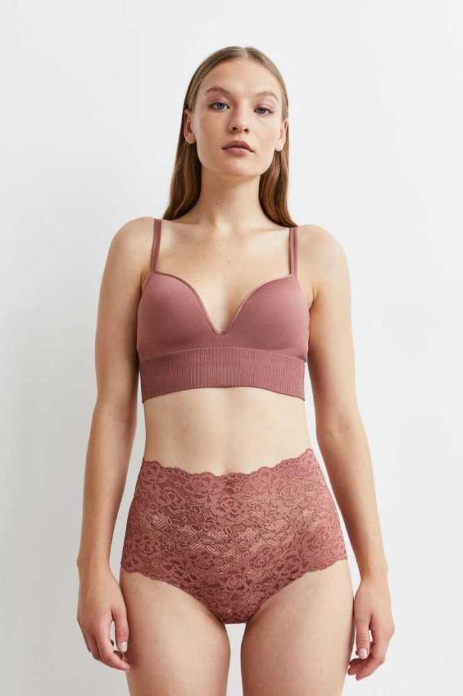 Lencería H&M 2-pack Encaje Hipster Briefs Mujer Rosas Negros | 645701IWL