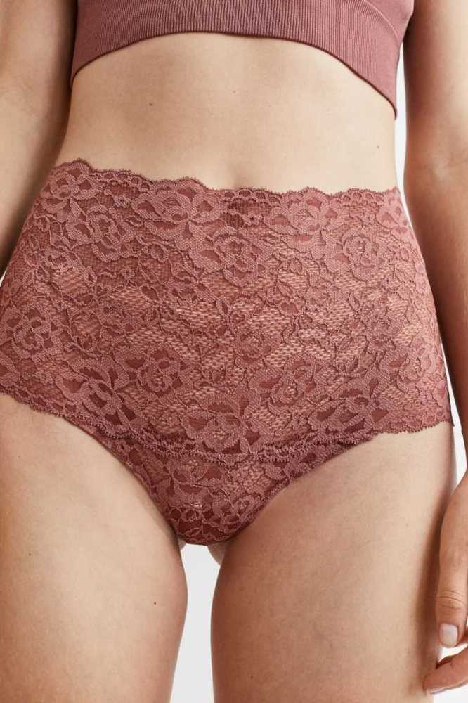 Lencería H&M 2-pack Encaje Hipster Briefs Mujer Rosas Negros | 645701IWL