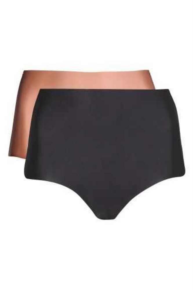 Lencería H&M 2-pack Invisible Light Shaping Briefs Mujer Negros | 239807GCL