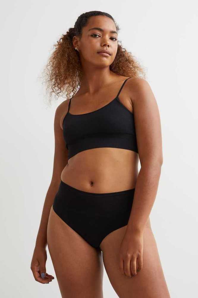 Lencería H&M 2-pack Light Shaping Brazilian Briefs Mujer Grises Claro Negros | 746328OLR