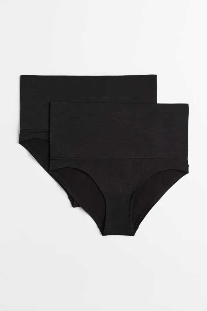 Lencería H&M 2-pack Medium Shaping Briefs Mujer Negros | 638094SXW