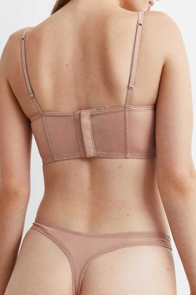 Lencería H&M 2-pack Tanga Briefs Mujer Beige | 470129CIL