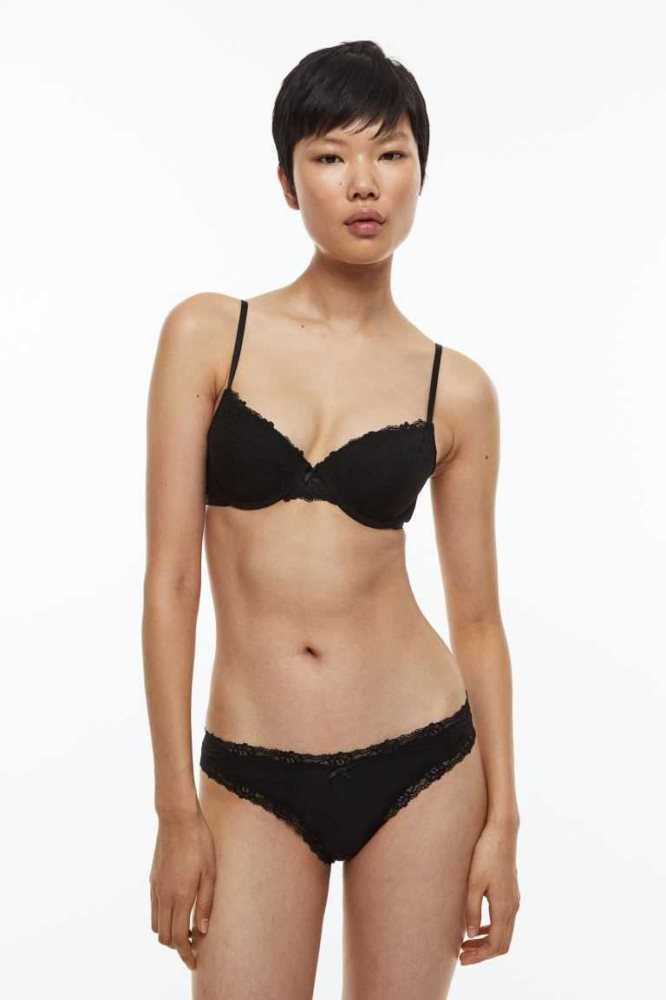 Lencería H&M 3-pack Brazilian Briefs Mujer Negros Rosas | 590487DCY