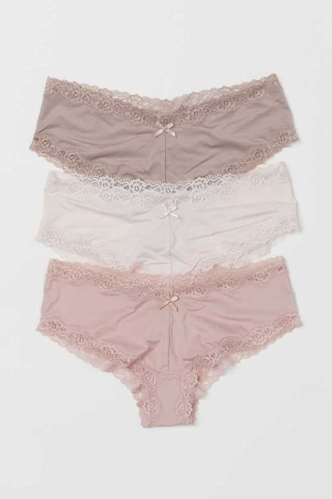 Lencería H&M 3-pack Hipster Briefs Mujer Rojos Blancos Rosas Claro | 253867BQV