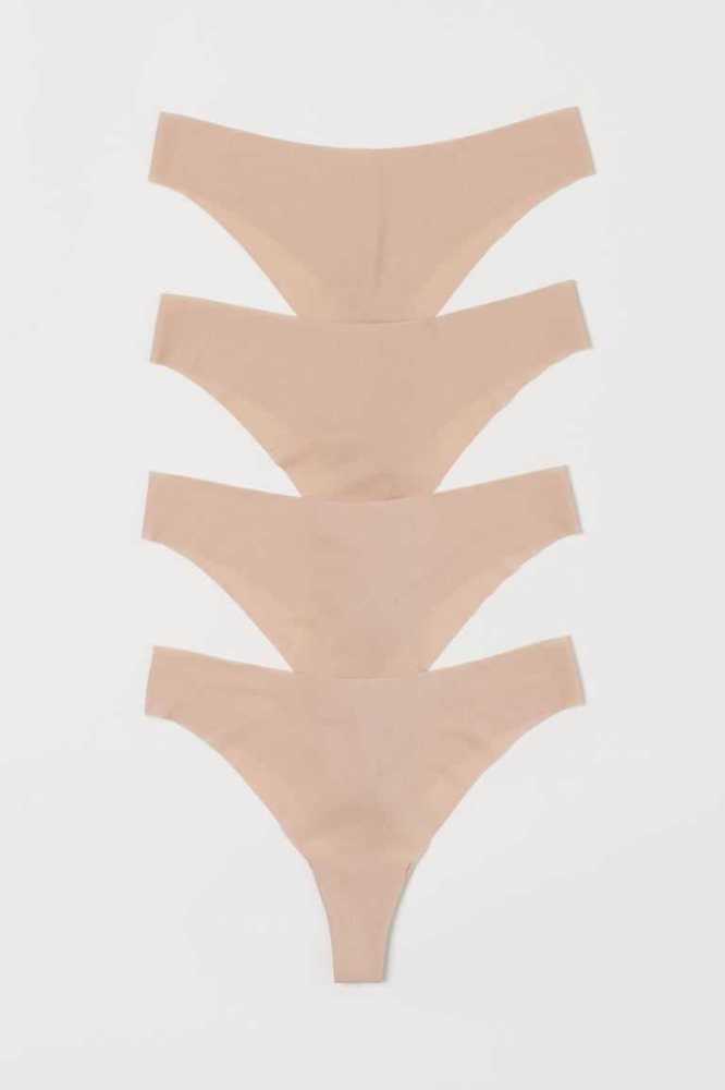 Lencería H&M 4-pack Brazilian Briefs Mujer Morados Claro Creme | 357864ZSD