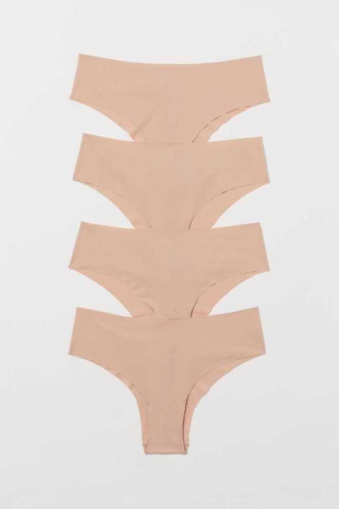 Lencería H&M 4-pack Hipster Briefs Mujer Beige Claro | 641285UCM