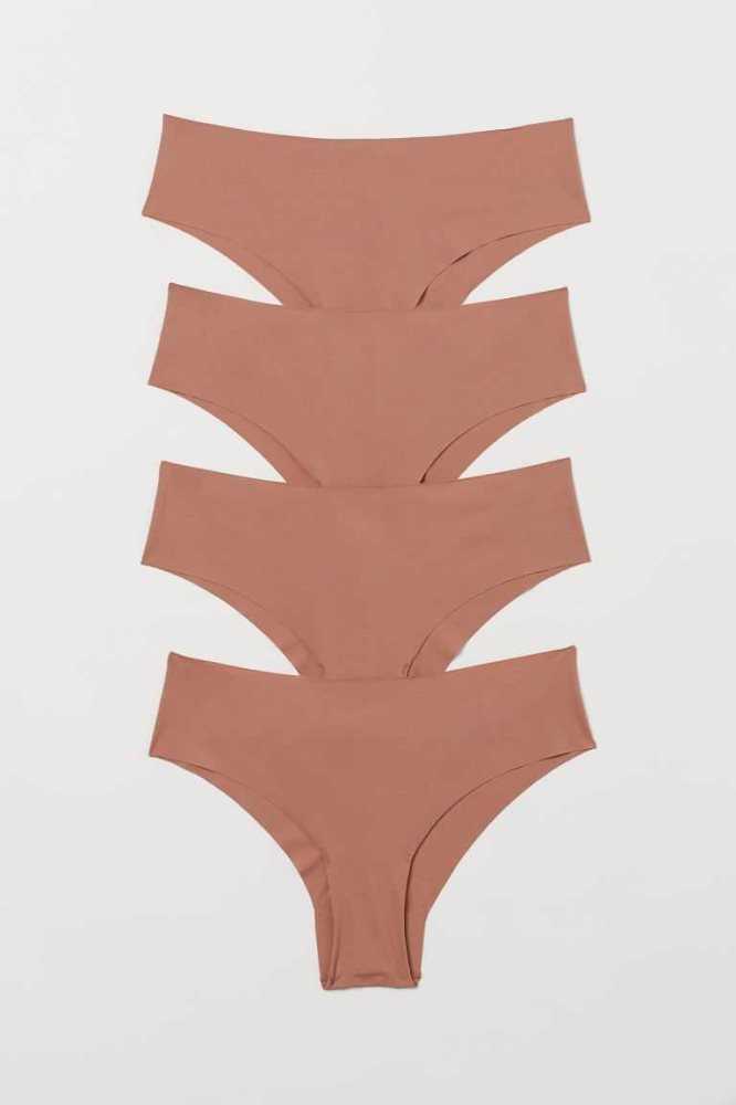 Lencería H&M 4-pack Hipster Briefs Mujer Beige Claro | 641285UCM