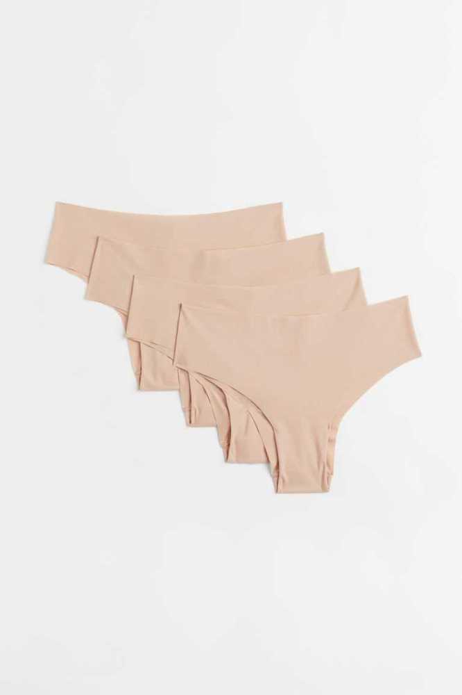 Lencería H&M 4-pack Invisible Hipster Briefs Mujer Negros | 127986IDT