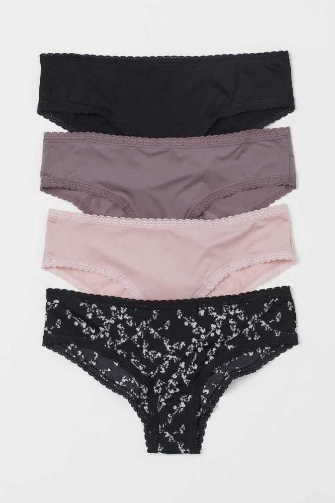 Lencería H&M 4-pack Microfiber Hipster Briefs Mujer Beige | 714239DLX