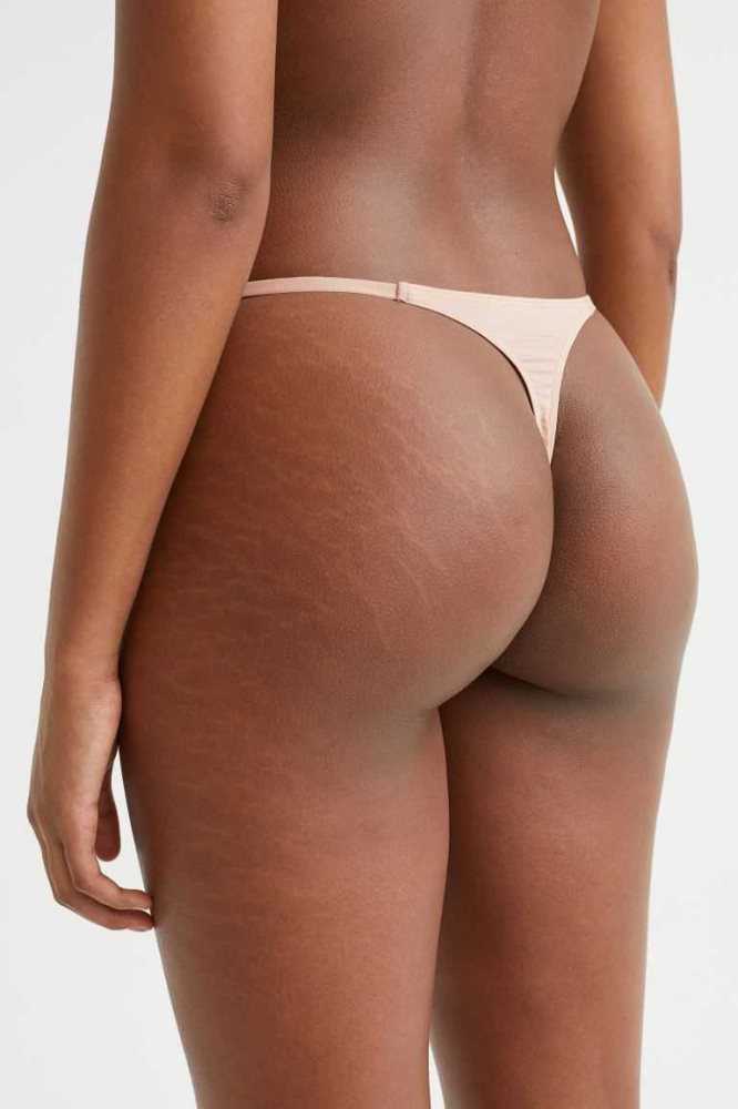 Lencería H&M 5-pack Algodon Tanga Briefs Mujer Beige | 185624KZR