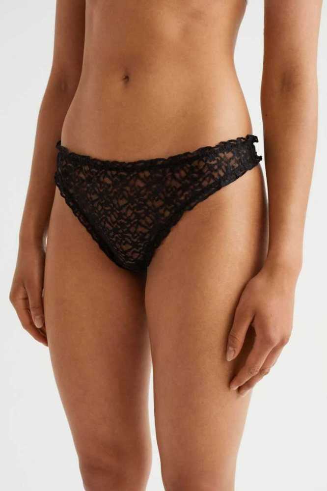 Lencería H&M 5-pack Algodon Tanga Briefs Mujer Blancos Negros Azules Claro | 207853IVC