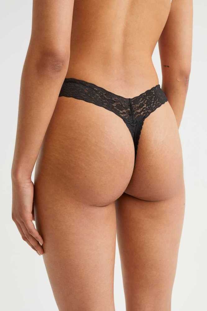 Lencería H&M 5-pack Encaje Tanga Briefs Mujer Beige Blancos | 094128NCS