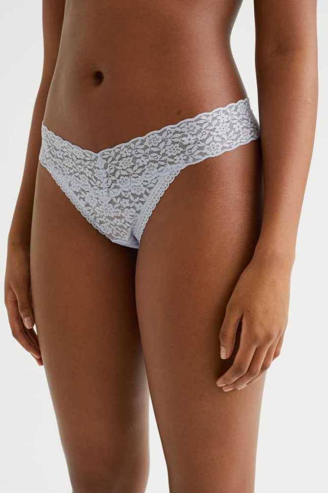 Lencería H&M 5-pack Encaje Tanga Briefs Mujer Azules Rosas | 327098XHK