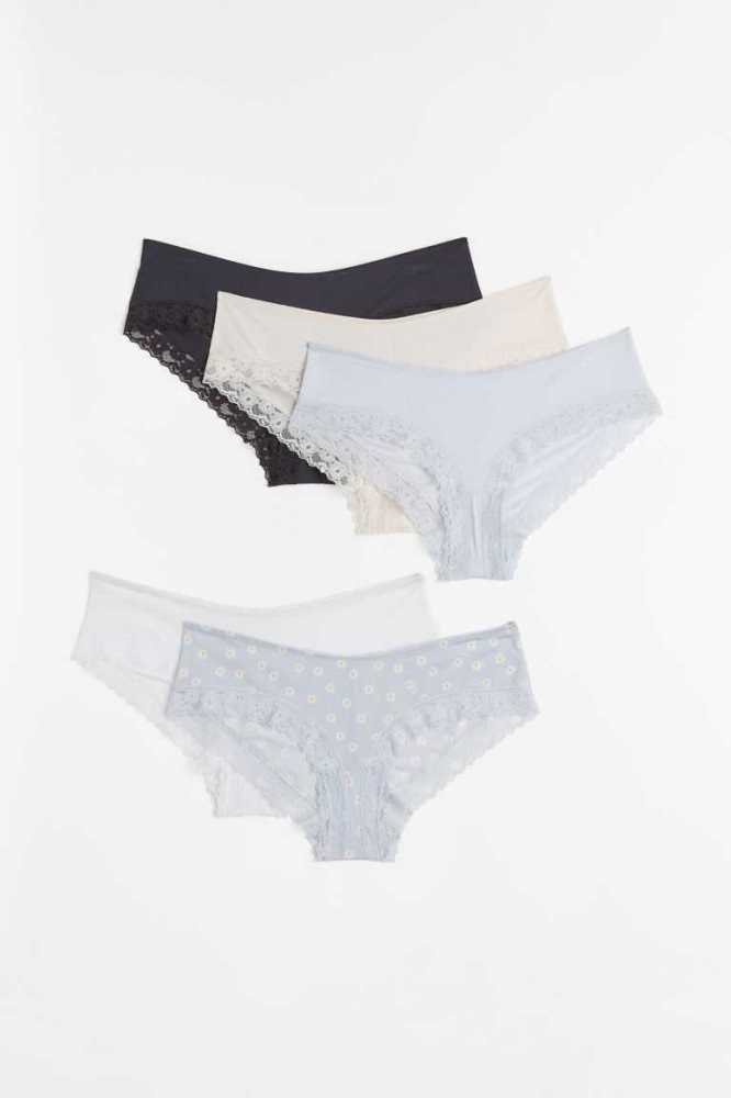 Lencería H&M 5-pack Hipster Briefs Mujer Azules Claro | 913725HJW