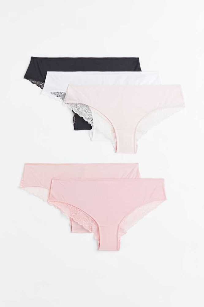 Lencería H&M 5-pack Jersey Hipster Briefs Mujer Negros Blancos | 217564GQY