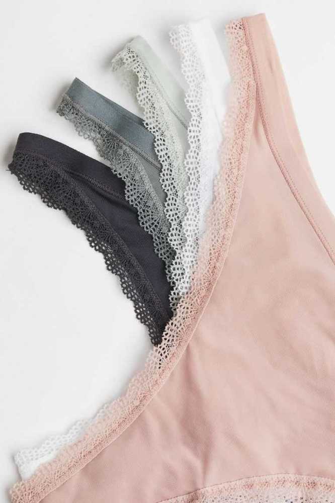 Lencería H&M 5-pack Jersey Tanga Briefs Mujer Azules Rosas Claro | 708315OSH