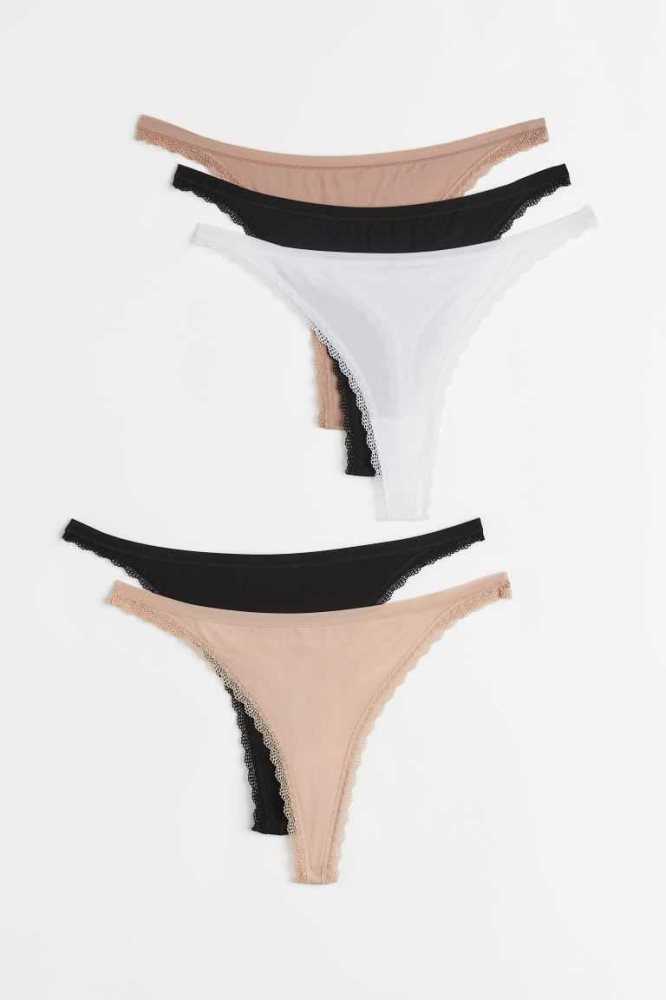 Lencería H&M 5-pack Jersey Tanga Briefs Mujer Azules Rosas Claro | 708315OSH