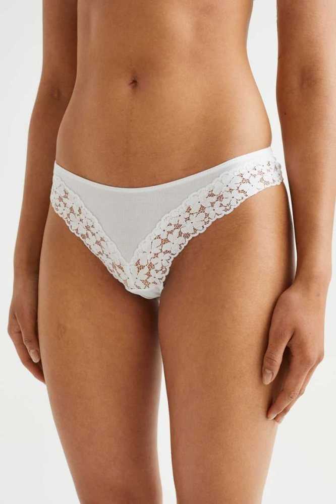 Lencería H&M 5-pack Tanga Briefs Mujer Azules Claro Blancos | 094857MDB