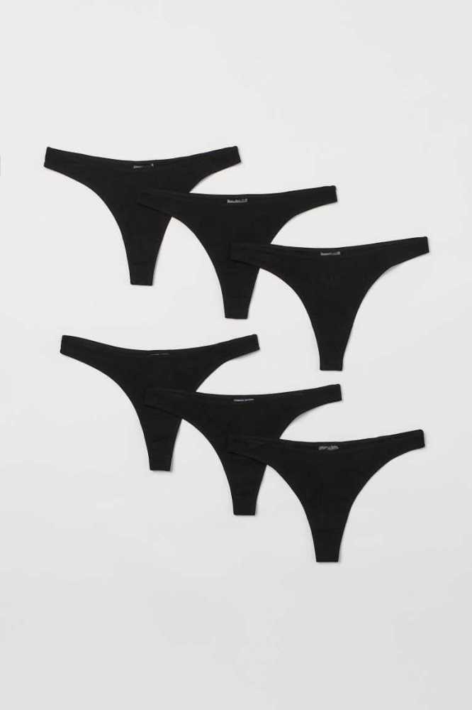 Lencería H&M 6-pack Tanga Briefs Mujer Blancos | 387146SJH