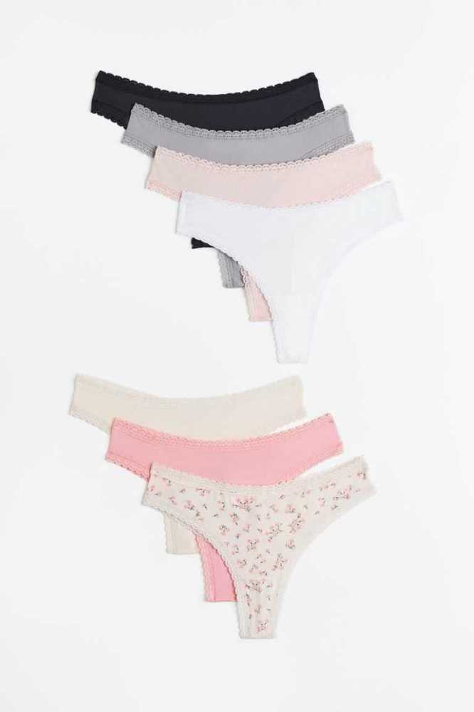 Lencería H&M 7-pack Jersey Brazilian Briefs Mujer Rosas Oscuro Blancos Azules | 530614LGB