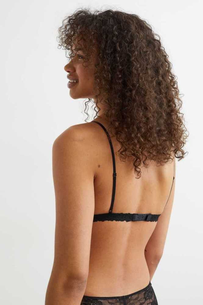 Lencería H&M Acolchado Encaje Bra Mujer Negros | 274305OQP