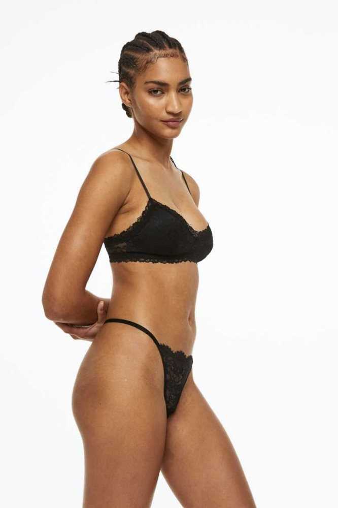 Lencería H&M Acolchado Jersey Bra Mujer Negros | 509218RYS