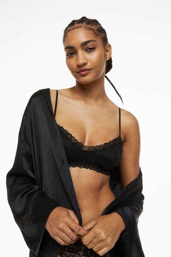 Lencería H&M Acolchado Jersey Bra Mujer Negros | 509218RYS