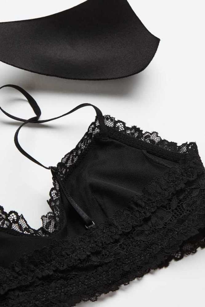 Lencería H&M Acolchado Jersey Bra Mujer Negros | 509218RYS