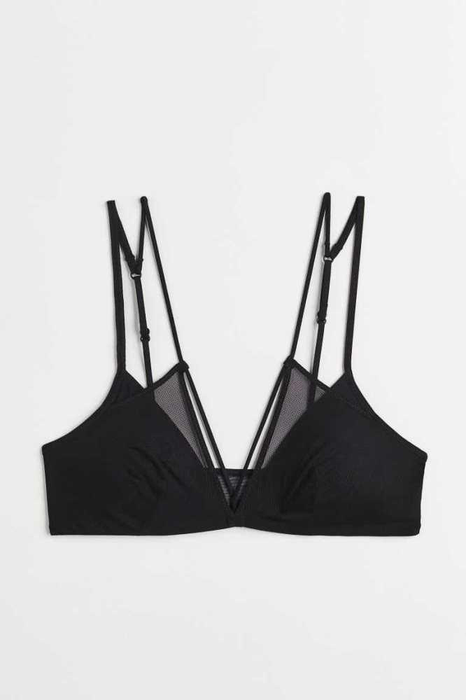 Lencería H&M Acolchado Mesh Bra Mujer Negros | 420957ZYL