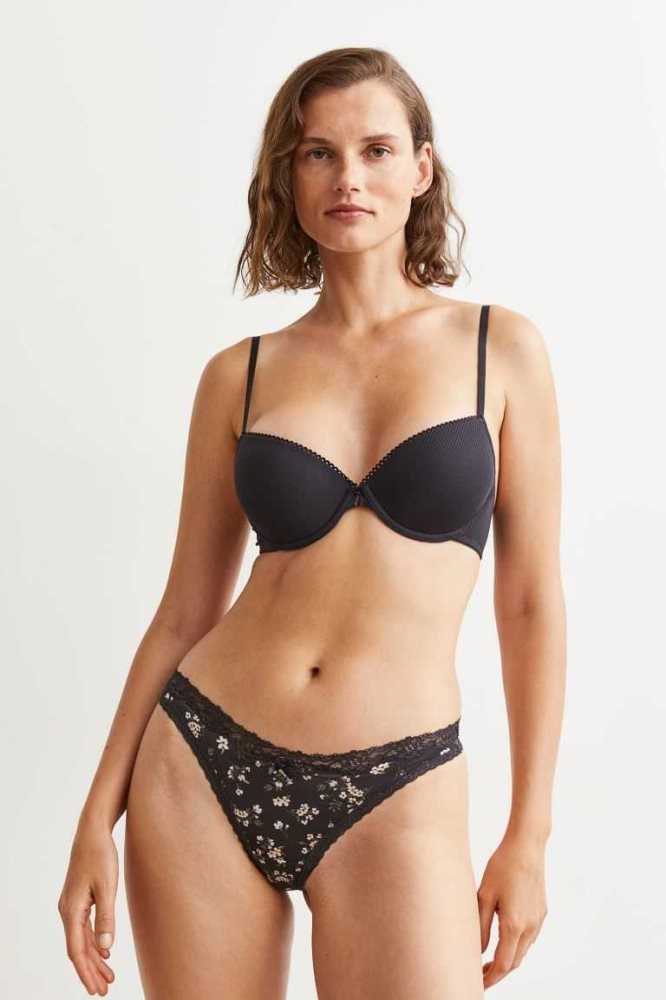 Lencería H&M Acolchado Underwire Bra Mujer Grises Oscuro | 178902VLU