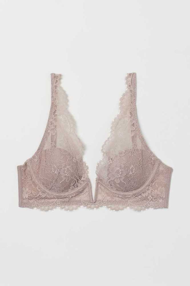 Lencería H&M Acolchado Underwire Encaje Bra Mujer Morados Claro | 120547OAT